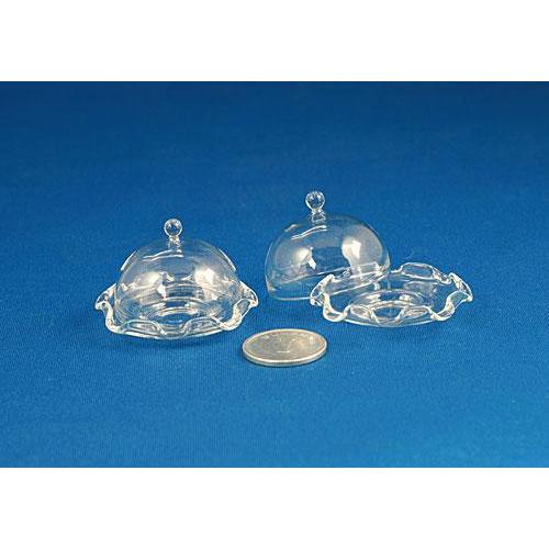 デコ素材 : ミニチュア ガラスウェア 【ケーキドーム C】