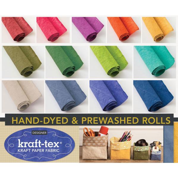 ウォッシャブル・ペーパーファブリック【紙の生地】（Kraft-tex　USA）手染め　46x72cm...