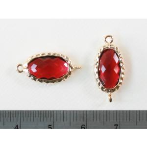 メタル リンク オーバルルビーレッド/1個