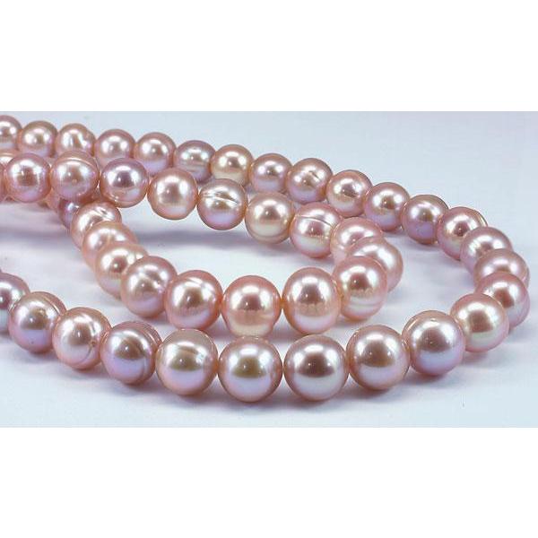 淡水パール  セミラウンド(卵)9-9.5mm ピンク(サーモン) /10個  自然色