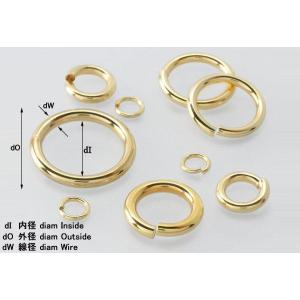 ゴールドK18 丸カン 線径0.4mm 外径3...の詳細画像1