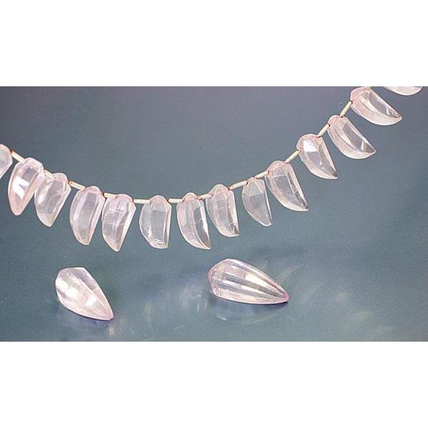 ローズクオーツ クロー(爪型)カット 約7x12mm〜約8x22mm /1セット(3個)