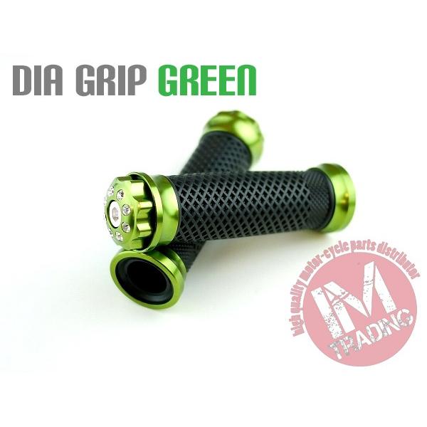 ダイヤ バイク カスタムグリップ グリーン ストーン埋め込み KSR110Dトラッカー ニンジャ25...