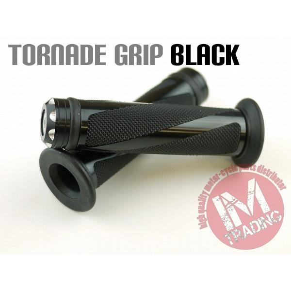 トルネード バイク カスタムグリップ ブラック ゴムグリップ KSR110 Dトラッカー ニンジャ2...
