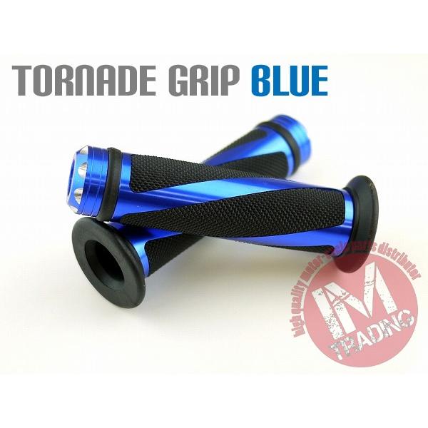 トルネード バイク カスタムグリップ ブルー ゴムグリップ KSR110 Dトラッカー ニンジャ25...
