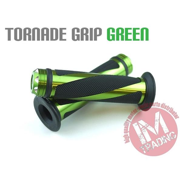トルネード バイク カスタムグリップ グリーン ゴムグリップ KSR110 Dトラッカー ニンジャ2...