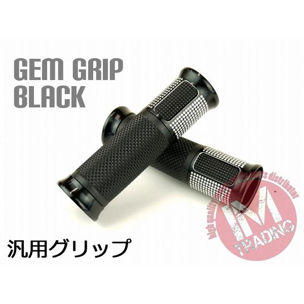 ジェム バイク カスタムグリップ ブラック 貫通型 124mm KSR110 Dトラッカー ニンジャ...