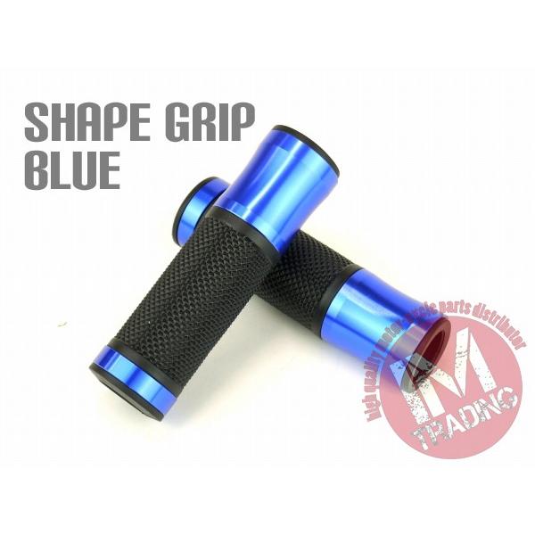 シェイプ バイク カスタムグリップ ブルー 貫通型 120mm KSR110 Dトラッカー ニンジャ...