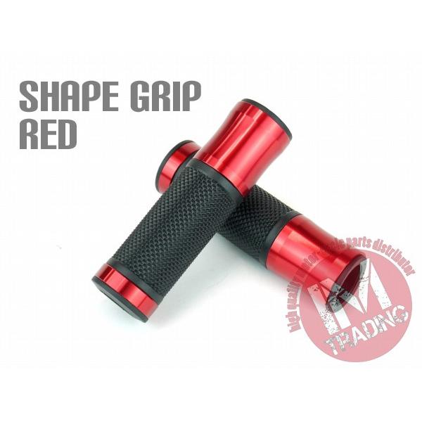 シェイプ バイク カスタムグリップ レッド 貫通型 120mm KSR110 Dトラッカー ニンジャ...