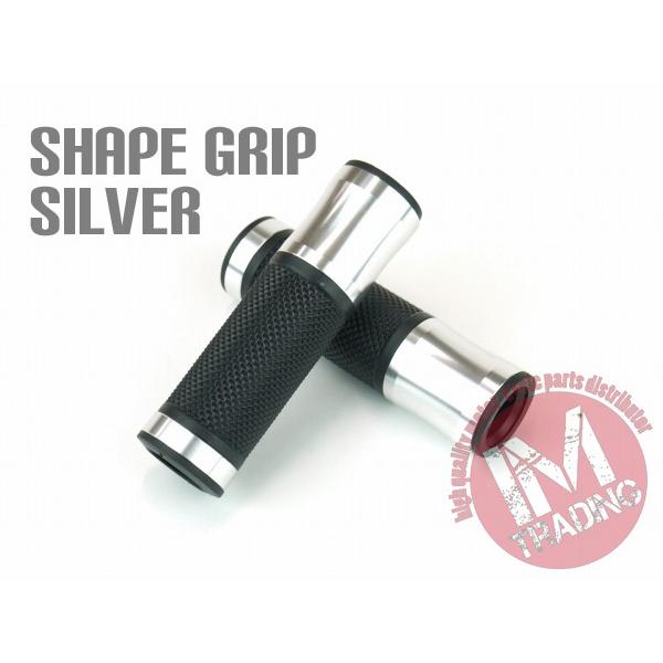 シェイプ バイク カスタムグリップ シルバー 貫通型 120mm KSR110 Dトラッカー ニンジ...