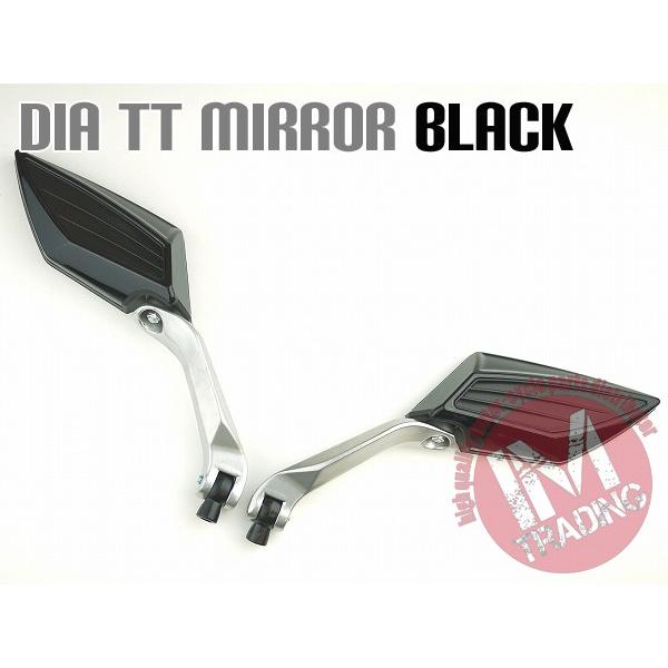 ダイヤTTミラー バイク用 スポーツデザイン ブラック M10正逆ネジM8正ネジ KSR110 Dト...