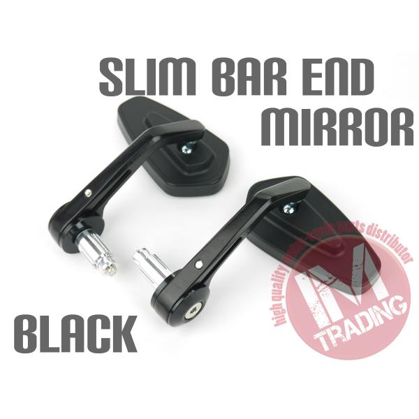バーエンドミラー スリムショートステー バイク用 ブラック アドレス GSR250 ST250 DR...