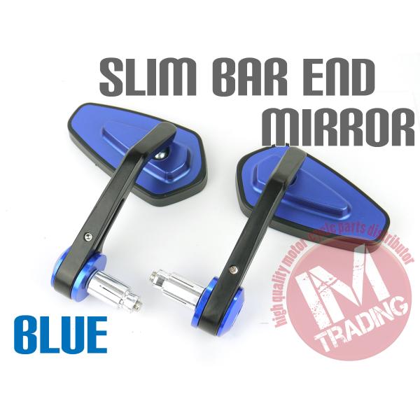 バーエンドミラー スリムショートステー バイク用 ブルー VOX アクシス XJR400R TW20...