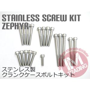 ゼファー400専用 ステンレス製 クランクケースボルトセット