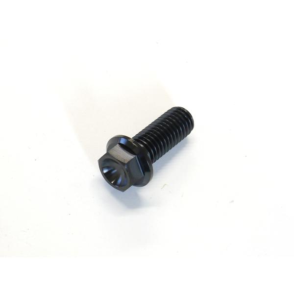 64チタン合金ボルト フランジボルト M10×25mm P1.5 並目 1本 ブラック 黒 ゆうパケ...