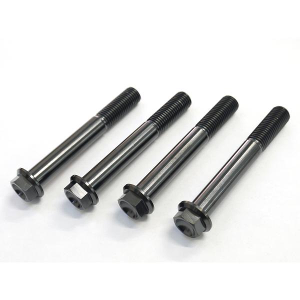 ZX-10R　08-15用64チタン製フロントキャリパーマウントボルト4本セット ブラック Ti-6...