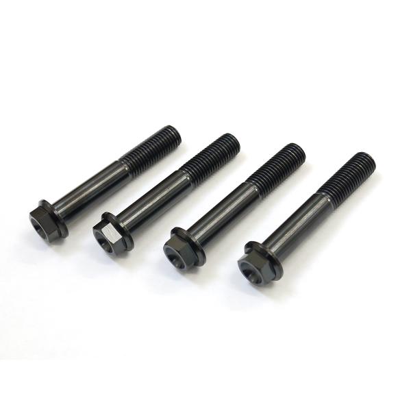 ZX-10R　16-用64チタン製フロントキャリパーマウントボルト4本セット ブラック Ti-6Al...