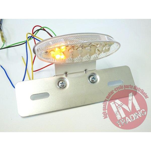 ウインカー付きオーバルLEDテールランプ クリアレンズ バイク用 XT250X セロー WR250 ...