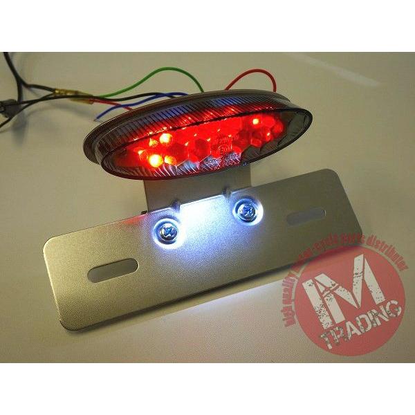 ウインカー付きオーバルLEDテールランプ スモークレンズ バイク用 XT250X セロー WR250...