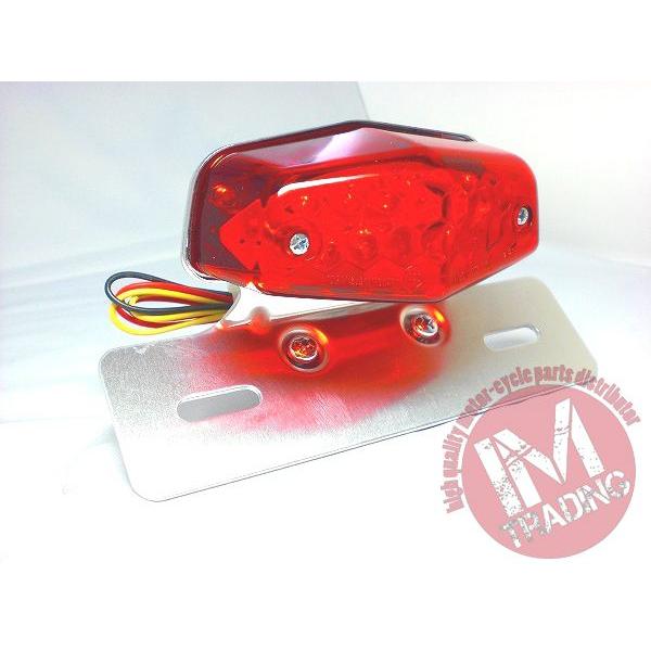 LEDルーカステールランプ レッドレンズ バイク用 スポーツスター　ダイナ　ソフテイル　XL FXD...