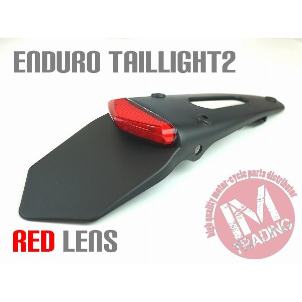 LEDエンデューロテール2ナンバー灯付き レッドレンズ バイク用 モンキー エイプ XR250 CR...