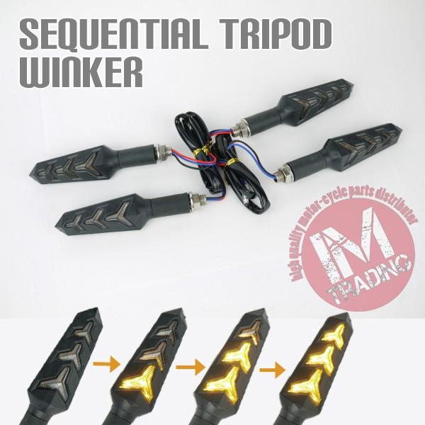 LEDシーケンシャル トライポッド 流れる ウインカー 4個セット(1台分) Dトラッカー ニンジャ...