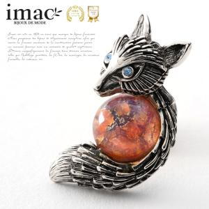 アクセサリー バッジ ボヘミアングラス ピンクベージュ きつね 150742  【イマックジュエリー公式】｜imac-jewelry