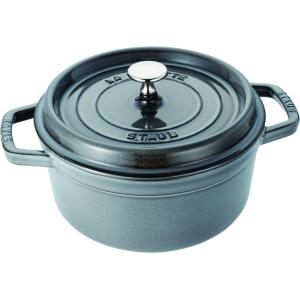 STAUB - ピコ ココット ラウンド IH対応 両手鍋 16cm 40509-479 グレー Staub ストウブ(staub) ピコ ココット ラウンド IH対応 両手鍋