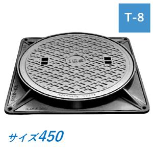 伊藤鉄工 マンホール 鉄蓋 300 T-8 MCAH 角枠 中耐型マンホール