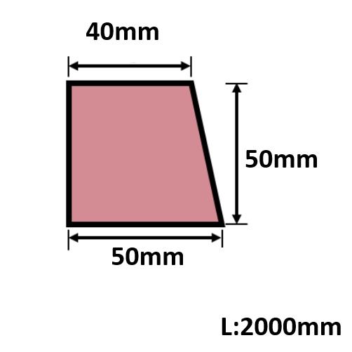 発泡目地棒 片面テーパー 50mm×50mm×40mm×L2000mm 15本入 PMH-80S