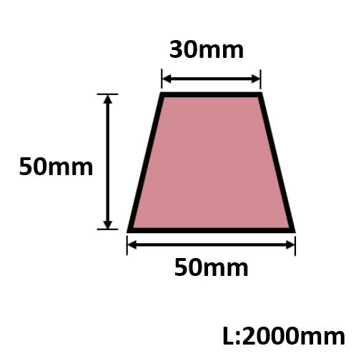 発泡目地棒 両面テーパー 50mm×50mm×30mm×L2000mm 15本入 PMH-80W