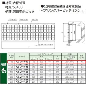 U字溝 グレーチング 溝幅100mm 歩道用 ...の詳細画像1