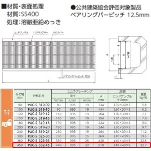 U字溝 グレーチング 溝幅450mm T-2 ...の詳細画像1