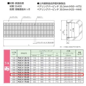 U字溝 グレーチング 溝幅400mm T-14...の詳細画像1
