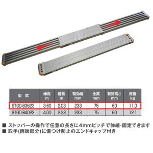 ピカ Pica アルミ伸縮足場板 STGD-B...の詳細画像1