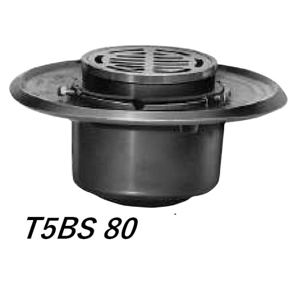 伊藤鉄工 T5BS-80 樹脂製椀付き ステンレス製目皿 枠付き 床排水トラップ 排水金具 IGS