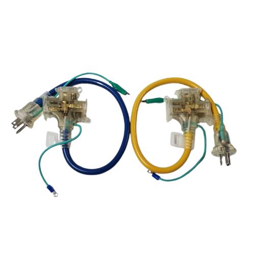 高儀 3芯カラー延長コード 3口 40cm ブルー イエロー 1500W 125V 15A 防塵キャ...