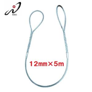ダブルスリングワイヤー 安全トゲなし 16mmx5m 日興製綱JIS Wスリング