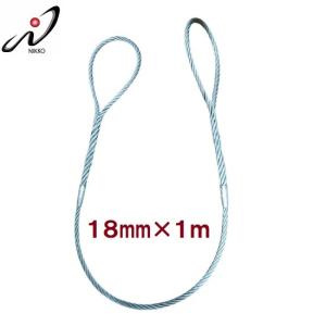 玉掛ワイヤー 6mmx2m ダブルスリングワイヤー 安全トゲなし 日興製綱