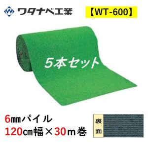 人工芝 WT-600 タフト芝ロールタイプ 6mmパイル 120cm幅×30ｍ巻 5本セット ワタナベ工業 送料無料