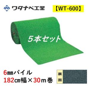 人工芝 WT-600 タフト芝ロールタイプ 6mmパイル 182cm幅×30ｍ巻 5本セット ワタナベ工業 送料無料