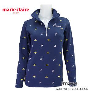 マリクレール marie claire レディス 長袖裏シャギー保温 ジップハイネックシャツ 731504