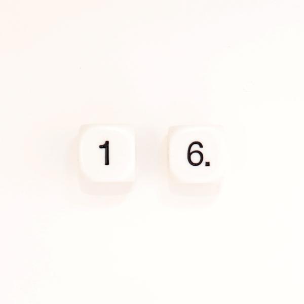16mm 数字ダイス1-6（1個）