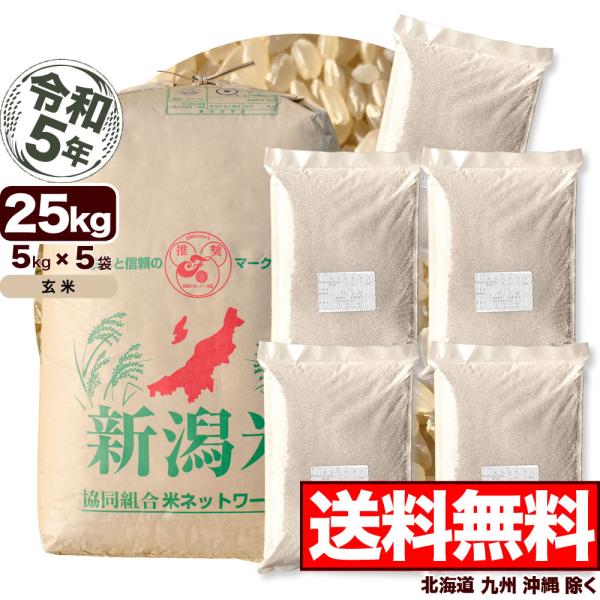 玄米 25kg 新潟産コシヒカリ 令和5年産 米 送料無料 （北海道、九州、沖縄除く）