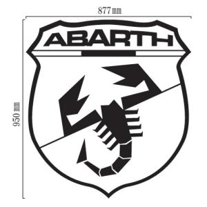 フィアット アバルト FIAT ABART エンブレム 特大切抜きステッカー 幅87.7cm×高さ95cm｜imagine-style