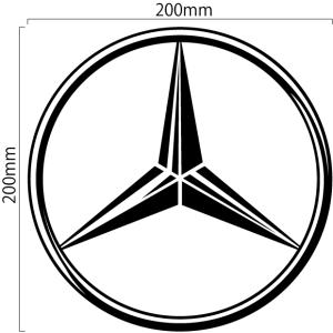 メルセデスベンツ Mercedes Benz ロゴ 切抜きステッカー 20cm カッティング（デカール シール）｜imagine-style