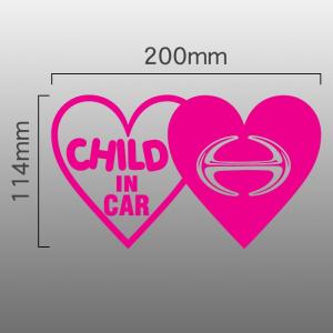 日野自動車 エンブレム CHILD IN CAR 切抜きステッカー ハートマーク×2｜imagine-style