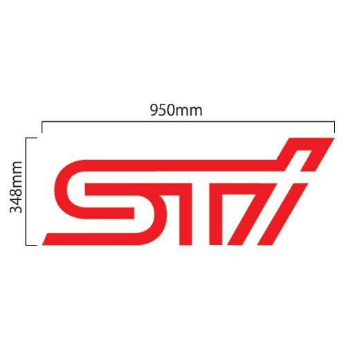 スバル STI ロゴ 切抜きステッカー  950mm×348mm カッティング文字