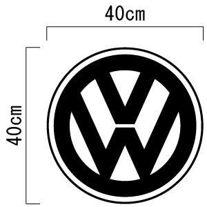 ワーゲン Volkswagen ＶＷマーク２ 切り抜きステッカー 40cm｜imagine-style