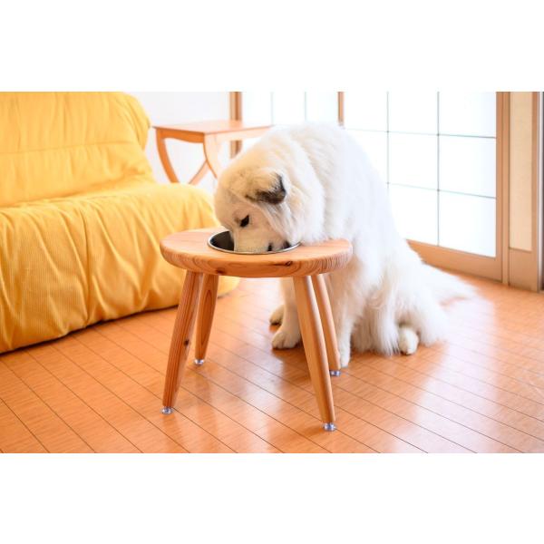 Coron シングル Lサイズ 　大型犬　食器台　国産杉　無垢素材　犬用　食器　フードボウル　